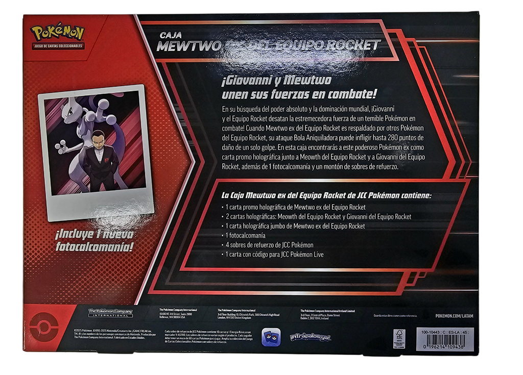 Mewtwo del equipo Rocket EX box