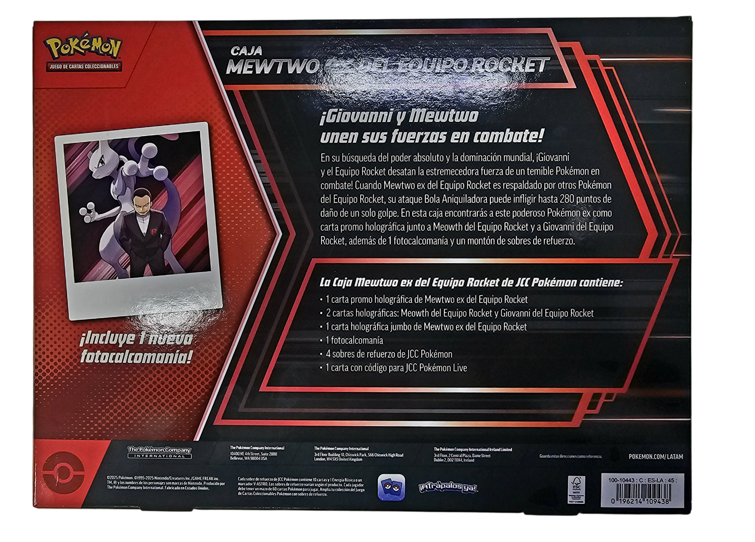 Mewtwo del equipo Rocket EX box